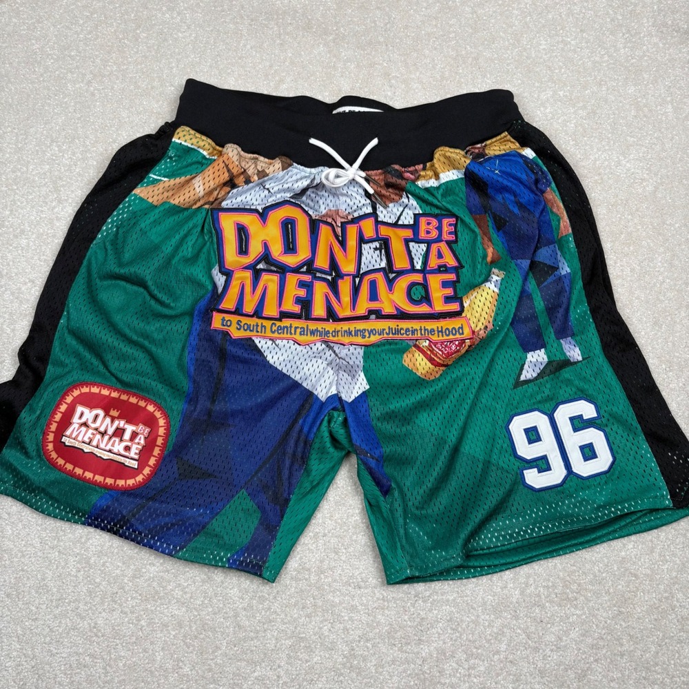 Headgear Classics Dont Be A Menace Movie Mesh Basketball Shorts Green Mens Large